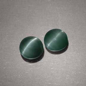  ct natürliche grüner Chrysoberyl Cat's Eye-Edelsteine, Rundschliff, Lichtundurchlässig