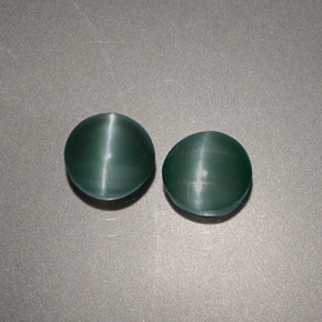  ct natürliche grüner Chrysoberyl Cat's Eye-Edelsteine, Rundschliff, Lichtundurchlässig