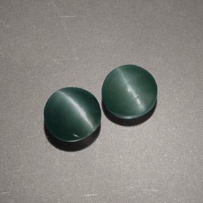  ct natürliche grüner Chrysoberyl Cat's Eye-Edelsteine, Rundschliff, Lichtundurchlässig