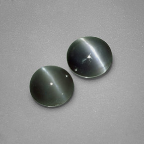  ct natürliche grüner Chrysoberyl Cat's Eye-Edelsteine, Rundschliff, Lichtundurchlässig
