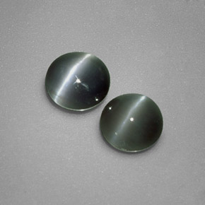  ct natürliche grüner Chrysoberyl Cat's Eye-Edelsteine, Rundschliff, Lichtundurchlässig