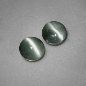  ct natürliche Grün Chrysoberyll-Katzenauge-Edelsteine, Rund Schliff, Lichtundurchlässig