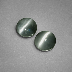  ct natürliche Grün Chrysoberyll-Katzenauge-Edelsteine, Rund Schliff, Lichtundurchlässig