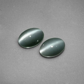  ct natürliche grüner Chrysoberyl Cat's Eye-Edelsteine, Oval Schliff, Lichtundurchlässig