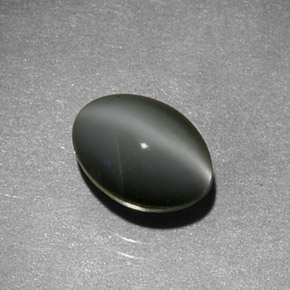 1,59 ctw natürlicher grauer Chrysoberyl Cat's Eye, Oval Schliff, Lichtdurchlässig