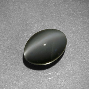 1,59 ctw natürlicher grauer Chrysoberyl Cat's Eye, Oval Schliff, Lichtdurchlässig