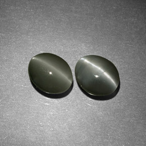  ct natürliche grüner Chrysoberyl Cat's Eye-Edelsteine, Oval Schliff, Lichtundurchlässig