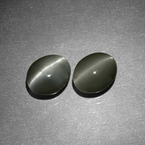  ct natürliche grüner Chrysoberyl Cat's Eye-Edelsteine, Oval Schliff, Lichtundurchlässig