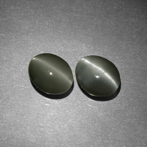  ct natürliche grüner Chrysoberyl Cat's Eye-Edelsteine, Oval Schliff, Lichtundurchlässig