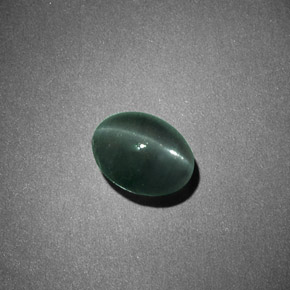 1,26 ctw natürlicher grüner Chrysoberyl Cat's Eye, Oval Schliff, Lichtundurchlässig