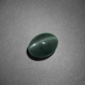 1,26 ctw natürlicher grüner Chrysoberyl Cat's Eye, Oval Schliff, Lichtundurchlässig