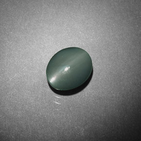 0,98 ctw natürlicher grüner Chrysoberyl Cat's Eye, Oval Schliff, Lichtundurchlässig
