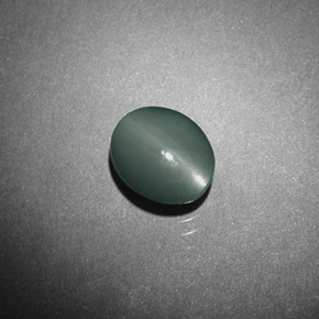 0,98 ctw natürlicher grüner Chrysoberyl Cat's Eye, Oval Schliff, Lichtundurchlässig
