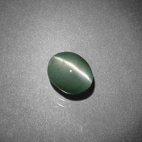 0,93 ctw natürlicher grüner Chrysoberyl Cat's Eye, Oval Schliff, Lichtdurchlässig