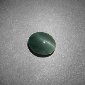 0,68 ctw natürlicher grüner Chrysoberyl Cat's Eye, Oval Schliff, Lichtundurchlässig