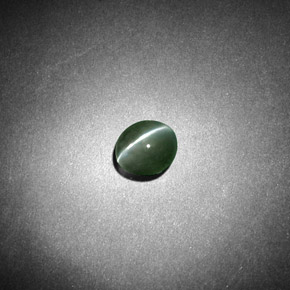 0,53 ctw natürlicher grüner Chrysoberyl Cat's Eye, Oval Schliff, Lichtdurchlässig