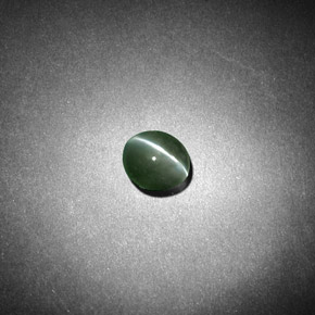 0,53 ctw natürlicher grüner Chrysoberyl Cat's Eye, Oval Schliff, Lichtdurchlässig