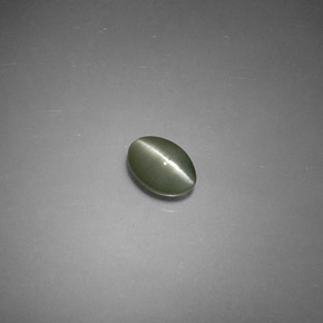 0,79 ctw natürlicher grüner Chrysoberyl Cat's Eye, Oval Schliff, Lichtdurchlässig