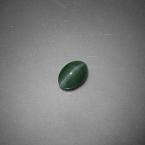 0,47 ctw natürlicher grüner Chrysoberyl Cat's Eye, Oval Schliff, Lichtdurchlässig