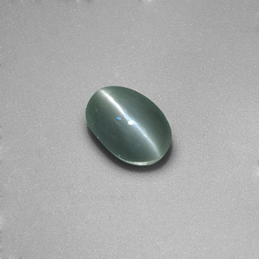 0,86 ctw natürlicher grüner Chrysoberyl Cat's Eye, Transparent, Transparent / Lichtdurchlässig