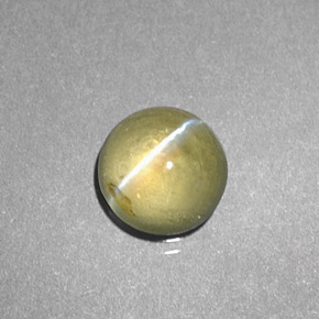 9,17 ctw natürlicher Grün Chrysoberyll-Katzenauge, Transparent, Transparent / Lichtdurchlässig
