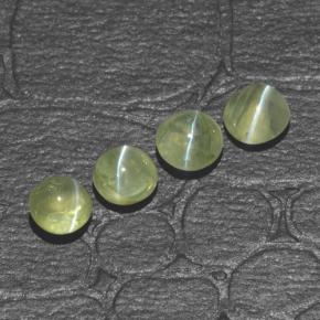 1,42 ct natürliche grüner Chrysoberyl Cat's Eye-Edelsteine, Rundschliff, Lichtdurchlässig