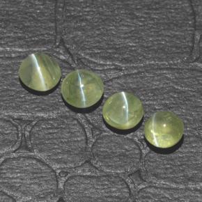 1,42 ct natürliche grüner Chrysoberyl Cat's Eye-Edelsteine, Rundschliff, Lichtdurchlässig