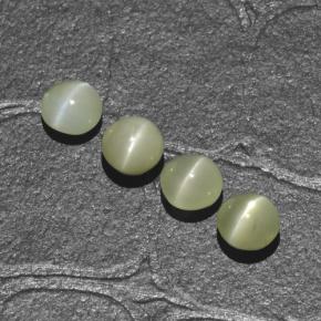1,88 ct natürliche grüner Chrysoberyl Cat's Eye-Edelsteine, Rundschliff, Lichtdurchlässig