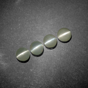  ct natürliche grüner Chrysoberyl Cat's Eye-Edelsteine, Transparent, Transparent / Lichtdurchlässig