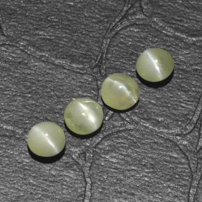 1,54 ct natürliche grüner Chrysoberyl Cat's Eye-Edelsteine, Rundschliff, Lichtdurchlässig