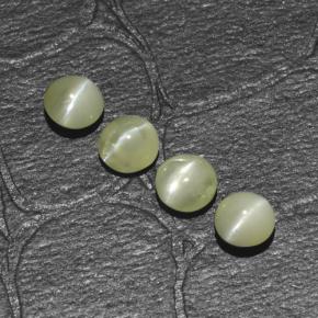 1,54 ct natürliche grüner Chrysoberyl Cat's Eye-Edelsteine, Rundschliff, Lichtdurchlässig