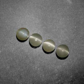 1,38 ct natürliche grüner Chrysoberyl Cat's Eye-Edelsteine, Transparent, Transparent / Lichtdurchlässig