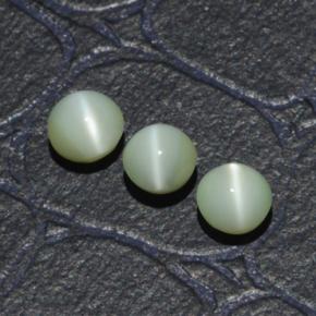 1.31 ct natürliche Grün Chrysoberyll-Katzenauge-Edelsteine, Rund Schliff, Lichtdurchlässig