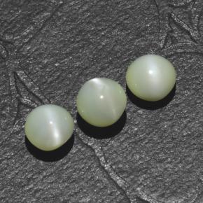 1,44 ct natürliche grüner Chrysoberyl Cat's Eye-Edelsteine, Rundschliff, Lichtdurchlässig
