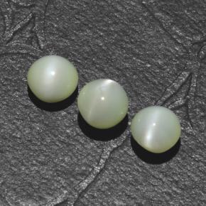 1,44 ct natürliche grüner Chrysoberyl Cat's Eye-Edelsteine, Rundschliff, Lichtdurchlässig