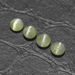 1,66 ct natürliche grüner Chrysoberyl Cat's Eye-Edelsteine, Rundschliff, Lichtdurchlässig