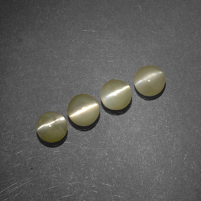 1,51 ct natürliche grüner Chrysoberyl Cat's Eye-Edelsteine, Transparent, Transparent / Lichtdurchlässig