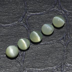 2,53 ct natürliche grüner Chrysoberyl Cat's Eye-Edelsteine, Rundschliff, Lichtdurchlässig