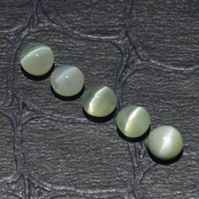 2,53 ct natürliche grüner Chrysoberyl Cat's Eye-Edelsteine, Rundschliff, Lichtdurchlässig