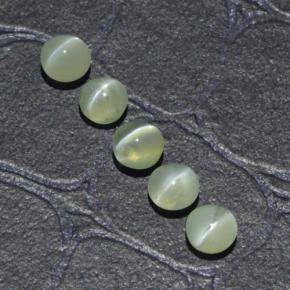 2,23 ct natürliche grüner Chrysoberyl Cat's Eye-Edelsteine, Rundschliff, Lichtdurchlässig