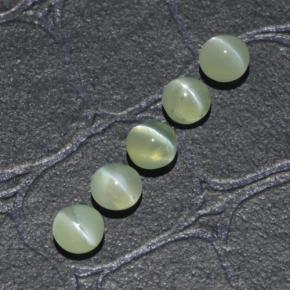 2,23 ct natürliche grüner Chrysoberyl Cat's Eye-Edelsteine, Rundschliff, Lichtdurchlässig
