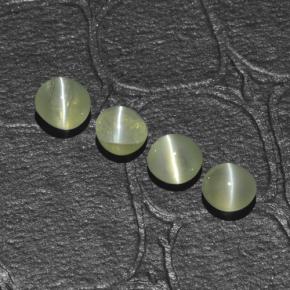 1,48 ct natürliche grüner Chrysoberyl Cat's Eye-Edelsteine, Rundschliff, Lichtdurchlässig