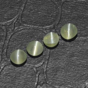 1,48 ct natürliche grüner Chrysoberyl Cat's Eye-Edelsteine, Rundschliff, Lichtdurchlässig