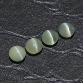 1,65 ct natürliche grüner Chrysoberyl Cat's Eye-Edelsteine, Rundschliff, Lichtdurchlässig