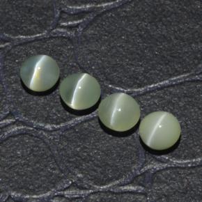 1,65 ct natürliche grüner Chrysoberyl Cat's Eye-Edelsteine, Rundschliff, Lichtdurchlässig