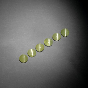  ct natürliche gelblich-grün Chrysoberyll-Katzenauge-Edelsteine, Transparent, Transparent / Lichtdurchlässig