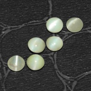 2,03 ct natürliche grüner Chrysoberyl Cat's Eye-Edelsteine, Rundschliff, Lichtdurchlässig