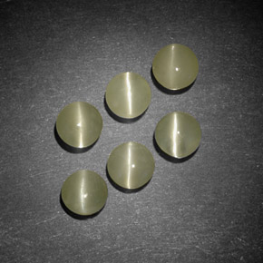  ct natürliche grüner Chrysoberyll-Katzenauge-Edelsteine, Transparent, Transparent / Lichtdurchlässig