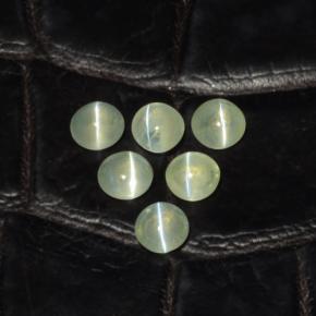 2,00 ct natürliche grüner Chrysoberyl Cat's Eye-Edelsteine, Rundschliff, Lichtdurchlässig