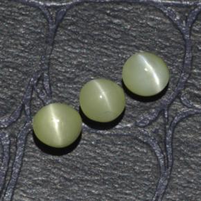 1,15 ct natürliche grüner Chrysoberyl Cat's Eye-Edelsteine, Rundschliff, Lichtdurchlässig
